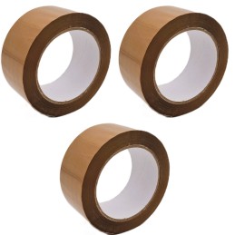 lot de 3 Rouleaux Adhésifs Standards : 48 mm X 100 mètres Havane en Polypropylène 25 microns