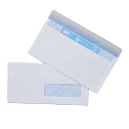 enveloppes au format DL110x220mm avec fenêtre 35x100mm et bande adhésives autocollante