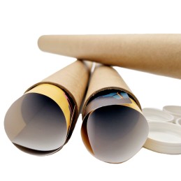 tube en carton pour affiches et posters au format 5x50 cm kraft marron