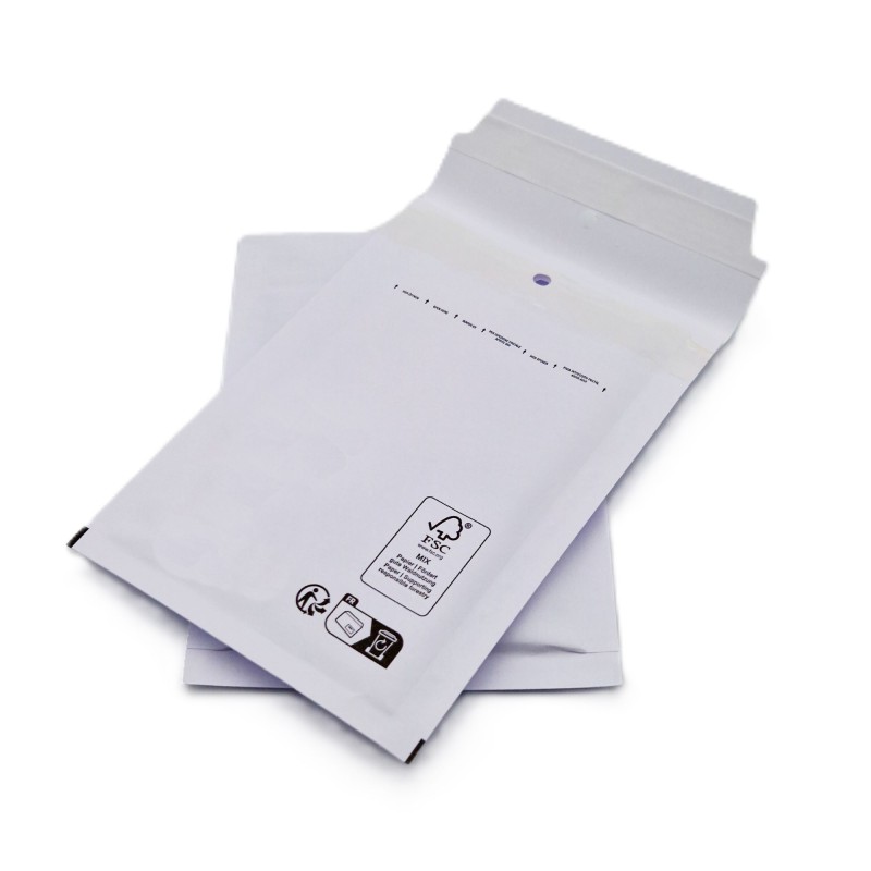 Pochettes ( enveloppes ) à bulles A/1 : 95 x 165 mm en kraft BLANC Pochettes ( enveloppes ) à bulles A/1 : 95 x 165 mm en kraft BLANC